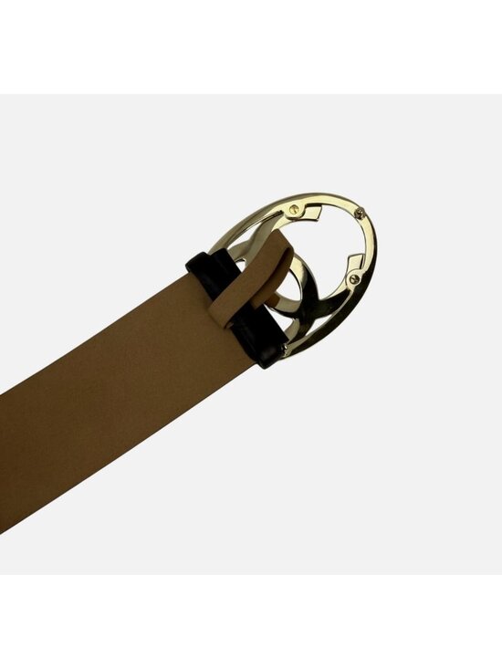 Chanel Interlocking CC Logo Brown Leather Belt 95/38